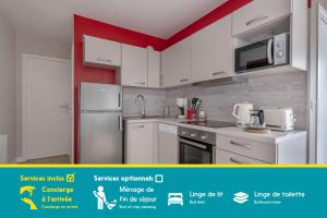 Kuchyňa alebo kuchynka v ubytovaní Coquet appartement à 300 m du port du Pouliguen