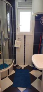 a bathroom with a shower and a sink at Apartments Tena in Rovinj