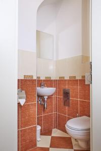 a bathroom with a toilet and a sink at Charles Bridge Apartments in Prague