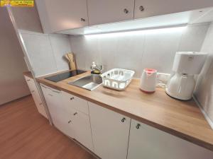 Kuchyň nebo kuchyňský kout v ubytování Apartment Almkogel