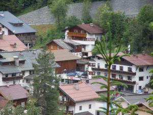 un groupe de maisons dans un village de montagne dans l'établissement Apartmenthaus DIAS, à Kappl