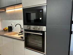 Kuchyň nebo kuchyňský kout v ubytování Z8 Prémium Apartman