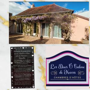 a collage of two pictures of a house with a sign at Chambres d'hôtes des Ducs Ô Calme de Nevers in Nevers +14 photos