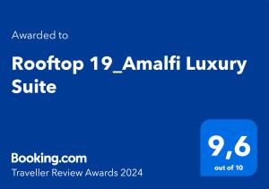 Sijil, anugerah, tanda atau dokumen lain yang dipamerkan di Rooftop 19_Amalfi Luxury Suite