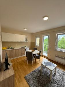 Kuchyň nebo kuchyňský kout v ubytování Olimp apartmani Sokobanja