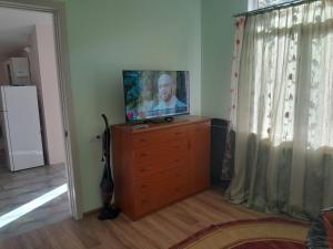 TV a/nebo společenská místnost v ubytování Ananuri veranda- hotel guest house