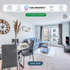 Χώρος καθιστικού στο Stylish Apartment in Northampton Town Centre by Yoko Property