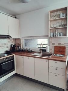 Kuchyň nebo kuchyňský kout v ubytování Apartman West Zen