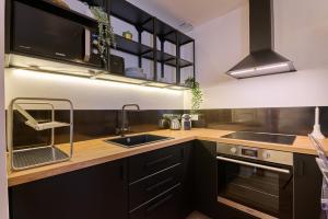 Kuchnia lub aneks kuchenny w obiekcie Duplex High Standing 7'➤Fontainebleau⎮45'➤Paris + Terrace
