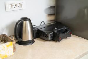 a toaster sitting on top of a kitchen counter at Apartma pri lipi in Bohinj
