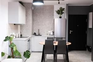 Kuchnia lub aneks kuchenny w obiekcie Apartments Space and More, Dmowskiego - 20 minut do RYNKU, Self Check-In 24H, Parking