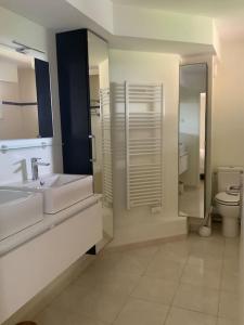 un bagno con lavandino e WC di Park avenue, 6 pers, plein centre, parking et linge inclus a Le Touquet-Paris-Plage Altre 16 foto