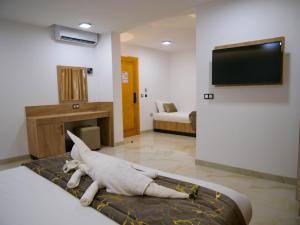 Hotel Djerba Inn的电视和/或娱乐中心