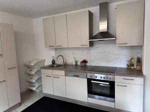 Kuchyň nebo kuchyňský kout v ubytování Ferienwohnung Eisendle