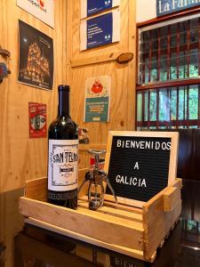 Nápoje v ubytování Galicia, cabaña junto a un bosque y a Cascada