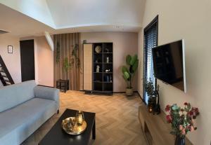 Μια τηλεόραση ή/και κέντρο ψυχαγωγίας στο Luxe Vakantiehuis met privé Wellness