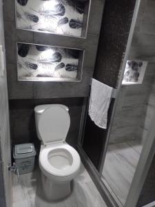 a bathroom with a toilet and a shower at Apartamento hermoso en Ipiales frontera con ecuador in Ipiales