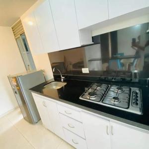 Nhà bếp/bếp nhỏ tại Sensacional Apartamento Reserva Peñon Girardot