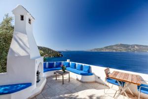 a view of the ocean from a villa patio at Hotel Villa Mahal in Kalkan