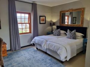 a bedroom with a large bed and a mirror at BARRYDALE Karoo - BOUTIQUE HOTEL in Barrydale +112 photos