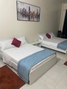 Postel nebo postele na pokoji v ubytování Appartement F2 Cosy Dakar Plateau