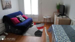 Televízia a/alebo spoločenská miestnosť v ubytovaní APPARTEMENT T2 confort,Parking,balcon,près Parc des Expositions,10 minutes plage