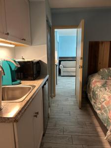 Kuchyň nebo kuchyňský kout v ubytování Single or Double Beach Studio Oceanfront Pool & Tiki