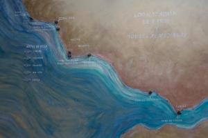 a map of the upper portions of theippi river at La Pasajera Hostal Boutique in Conil de la Frontera