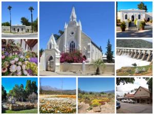 a collage of pictures of a church at Leipoldt street 3 in Clanwilliam