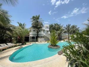 Bazén v ubytování Oasis club nebo v jeho okolí