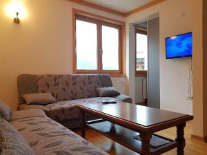 a living room with a couch and a coffee table at Vučko 454 Apartman in Jahorina +10 photos