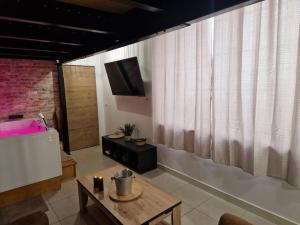 TV a/nebo společenská místnost v ubytování Au spa de LLea Suite rétro
