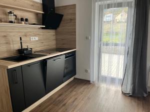 Kuchyňa alebo kuchynka v ubytovaní Sáňky Apartmány
