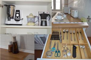 a kitchen with a counter with utensils on it at Vut Casa de los Leales - Ávila in Ávila +8 photos