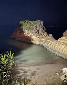 an island in the middle of the water at olivegrove in Sidari