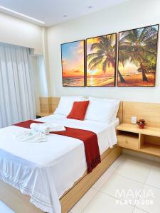 Ένα ή περισσότερα κρεβάτια σε δωμάτιο στο Makia Beach Resort Muro Alto - Porto de Galinhas