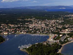 an aerial view of a harbor with boats in the water at Dante Medulin Comfortable holiday residence in Medulin