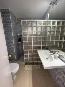 ein Badezimmer mit Waschbecken und Toilette in der Unterkunft De la Montaña al Mar in Almería