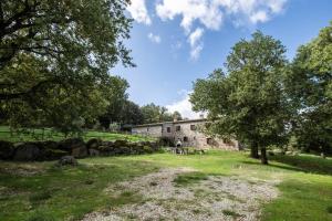 an old stone building in a field with trees at Casetta di Ugolino in Radicofani