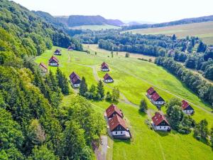 an aerial view of a green field with houses at Holiday Home Stárkov by Interhome in Stárkov