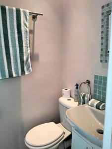 a bathroom with a toilet and a sink at C es Cape in Pringle Bay +24 photos