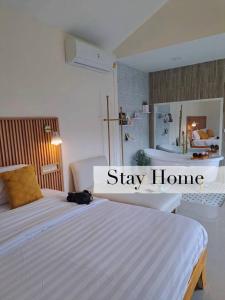 เตียงในห้องที่ sleep private khaoya unit03