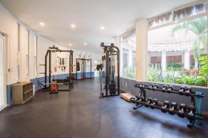 Fitness centrum a/nebo fitness zařízení v ubytování Relaxing comfortable jungle view Eklum Villa Rivera Maya Puerto Morelos POOL AC GYM GATED COMMUNITY