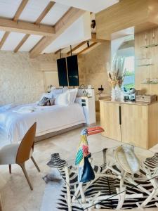 Dapur atau dapur kecil di Château de Lafont Suites