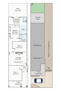 a floor plan of a house at Chic Semi-Detached 2-Bed Home with Outdoor Dining in Perth