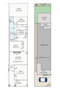 a floor plan of a house at Elegant Art Deco Semi Detached 2-Bed Home by Parks in Perth