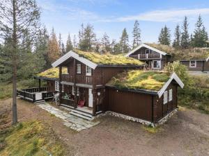 una imagen de una casa con techo de hierba en Trysilfjellet, en Trysil