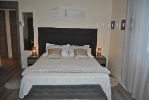 a bedroom with a large bed with two night stands at Le Calme au Centre Ville à 10 minutes à pied de la Croisette et des plages in Cannes