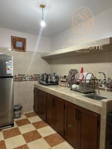 a kitchen with a sink and a counter top at Appartements Meublés servitio 1 in Laayoune