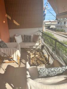 Balkón nebo terasa v ubytování Flat in Makrygialos